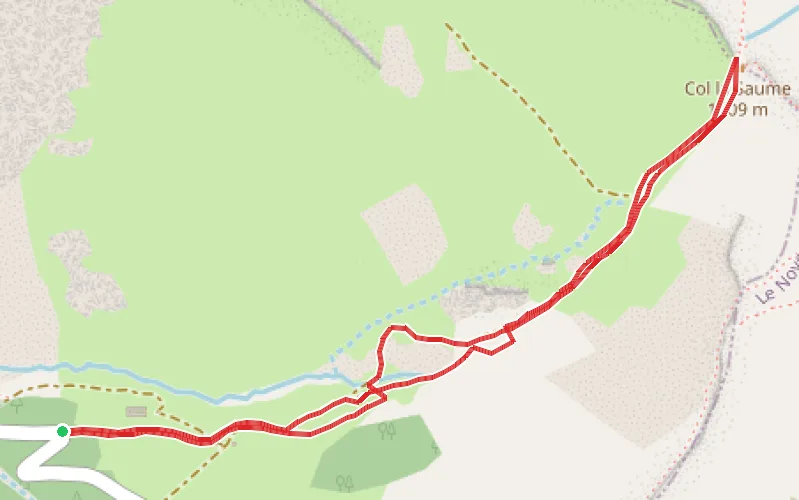 Tracé du parcours Col la Saume