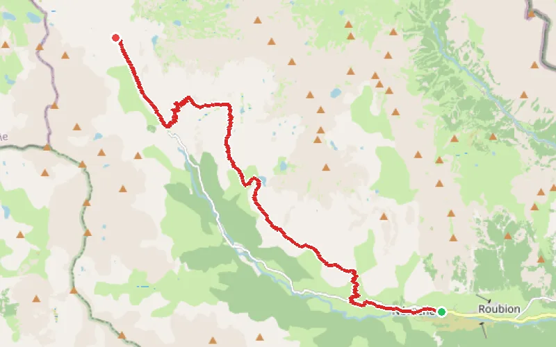 Tracé du parcours Névache - Refuge des Drayeres