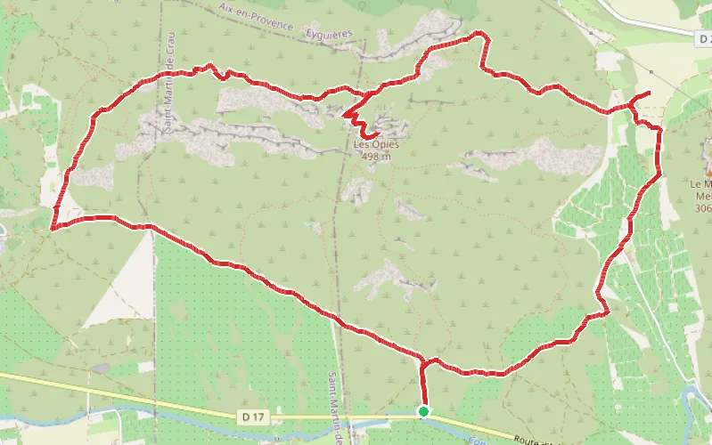 Tracé du parcours La Tour des Opies