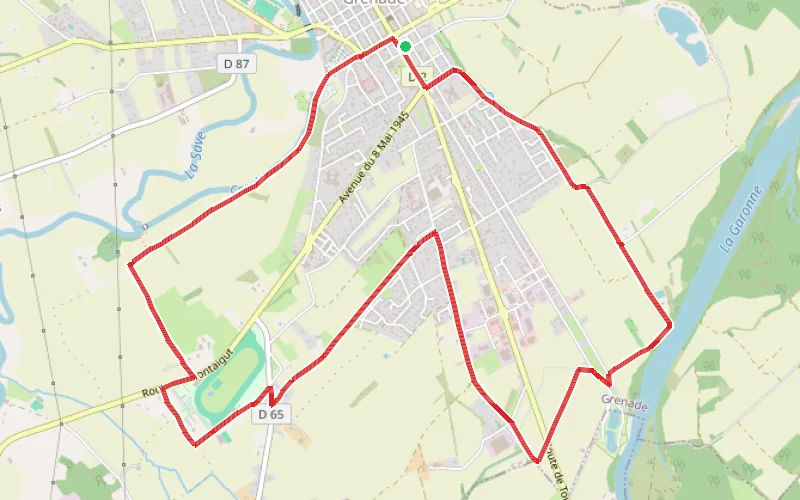 Tracé du parcours Boucle de Grenade - Le Canalet