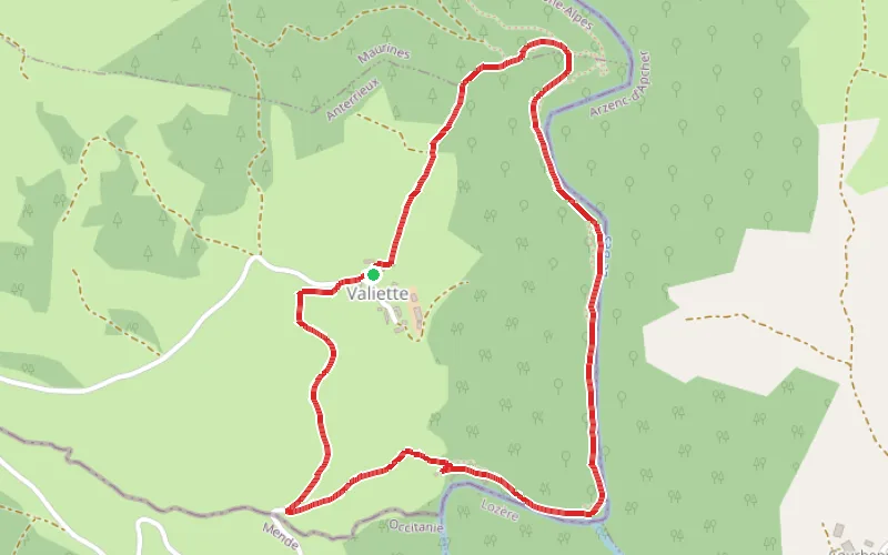 Tracé du parcours Las Combes