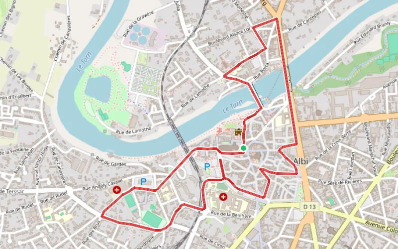 Tracé du parcours Ekiden d'Albi