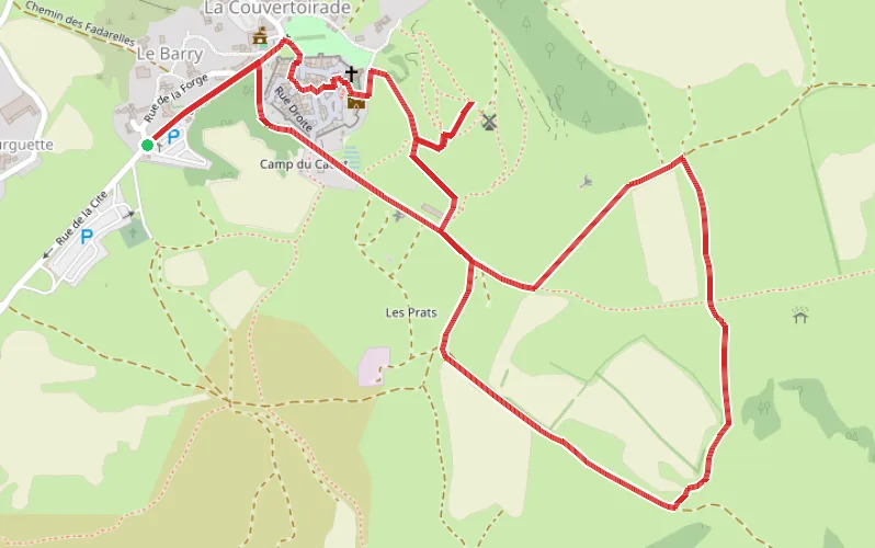 Tracé du parcours Visite de La Couvertoirade