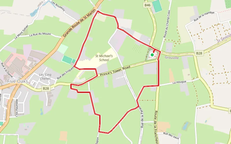 Tracé du parcours La Hougue Bie