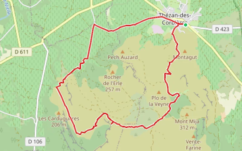 Tracé du parcours Le Cirque de Viviès par le Plat de l'Aven