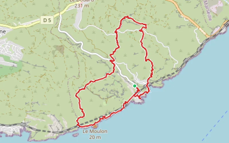 Tracé du parcours Boucle de Niolon