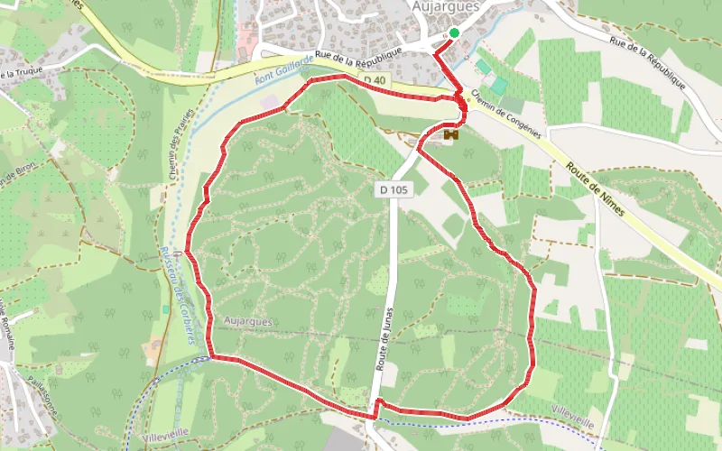 Tracé du parcours Autour du Bois de Clapisse