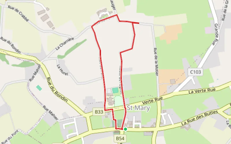 Tracé du parcours Pub du village de St Mary's