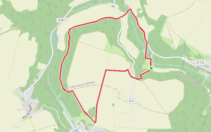 Tracé du parcours Abbaye de Valsery et autour du plateau des Garennes