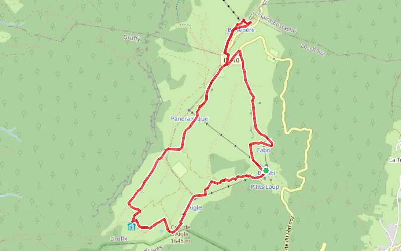 Tracé du parcours Le tour du plateau du Semnoz