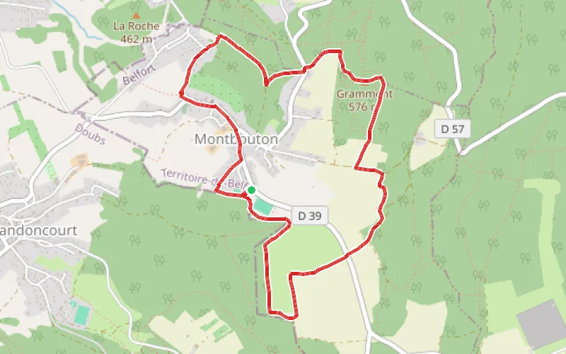 Tracé du parcours Balade des points de vue à Montbouton
