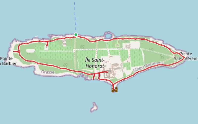Tracé du parcours Tour de l'Île Saint-Honorat