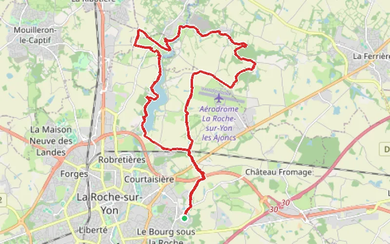 Tracé du parcours Le Bois des Girondins et le Moulin Papon au départ de l'Annexe