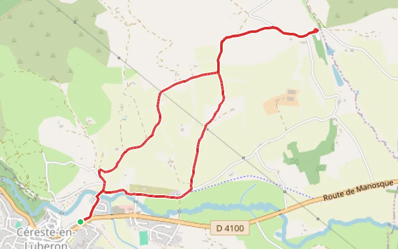 Tracé du parcours Le Prieuré de Carluc depuis Céreste