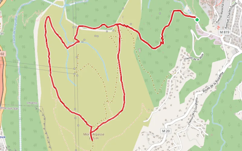 Tracé du parcours Mont Arpasse en boucle