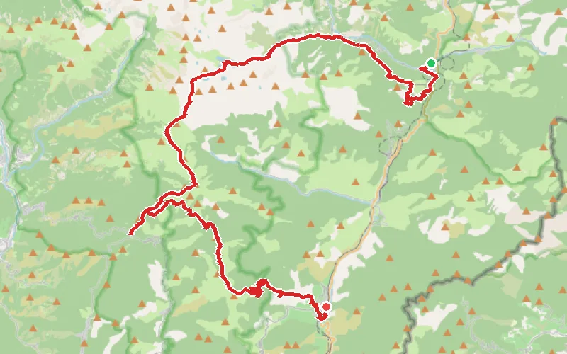 Tracé du parcours De Saint-Dalmas de Tende à Breil-sur-Roya