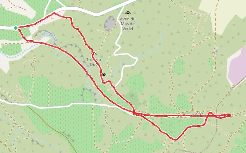 Tracé du parcours L'Aven du Trou du Duc