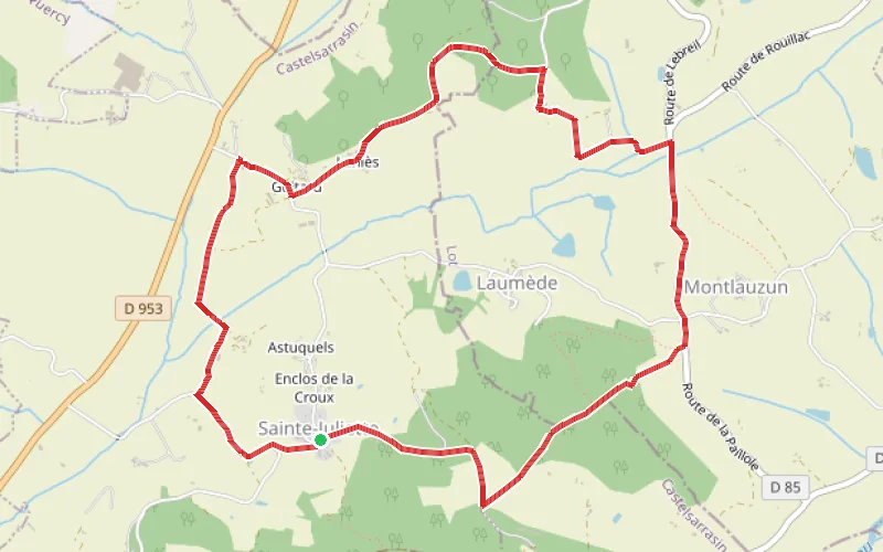 Tracé du parcours Sainte-Juliette en Occitanie