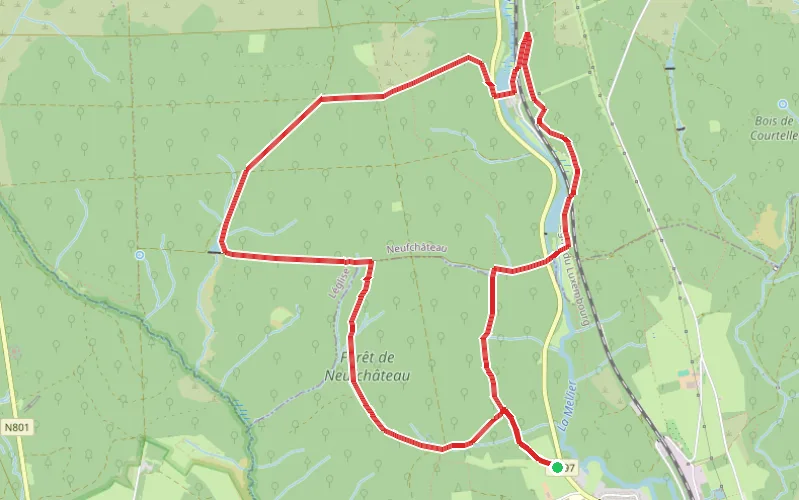 Tracé du parcours En forêt de Neufchâteau