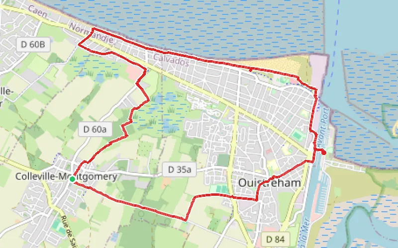 Tracé du parcours Entre terre et mer au départ de Colleville-Montgomery