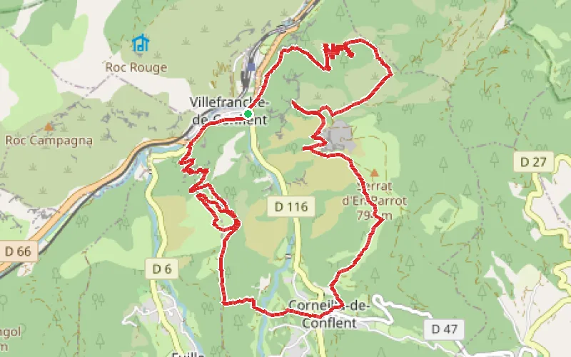 Tracé du parcours Circuit historique au-dessus de Villefranche-de-Conflent