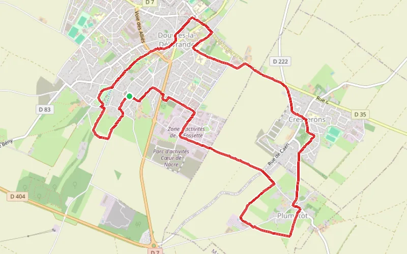 Tracé du parcours Autour de Douvres-la-Délivrande