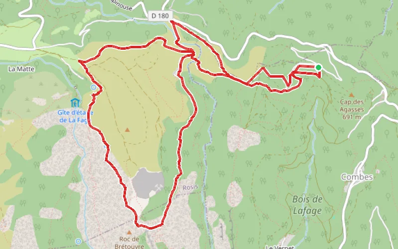 Tracé du parcours La Forêt Écrivains Combattants et le Haut des Gorges de Colombières