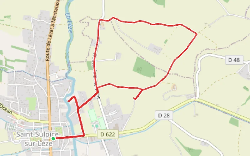 Tracé du parcours Campagne autour de Saint-Sulpice-sur-Lèze