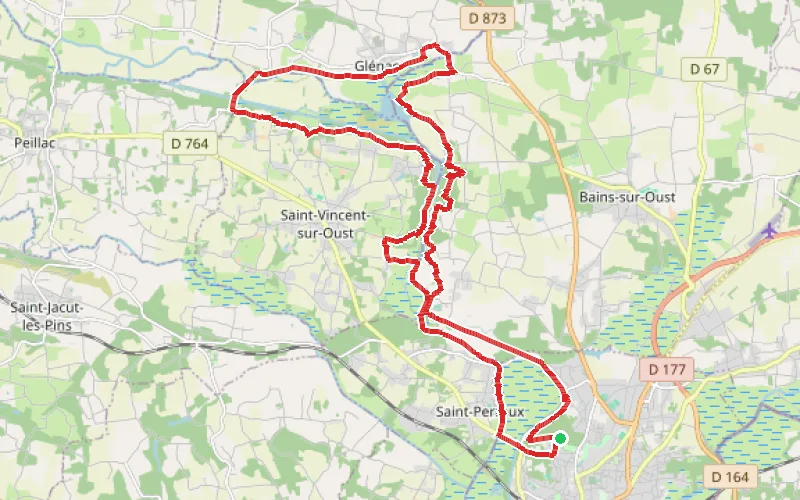 Tracé du parcours L'Île aux Pies et Vallée de l'Oust