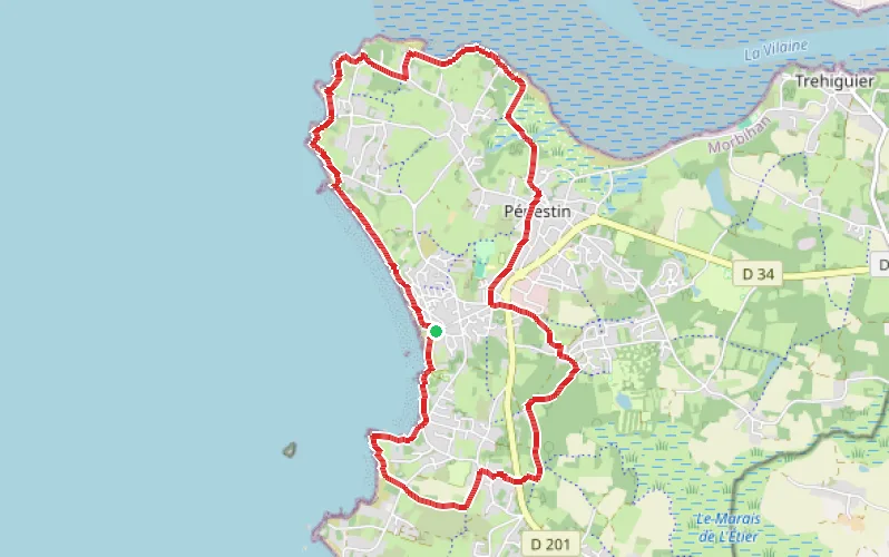 Tracé du parcours De la Plage du Maresclé à Haut-Pénestin par la côte et autres chemins