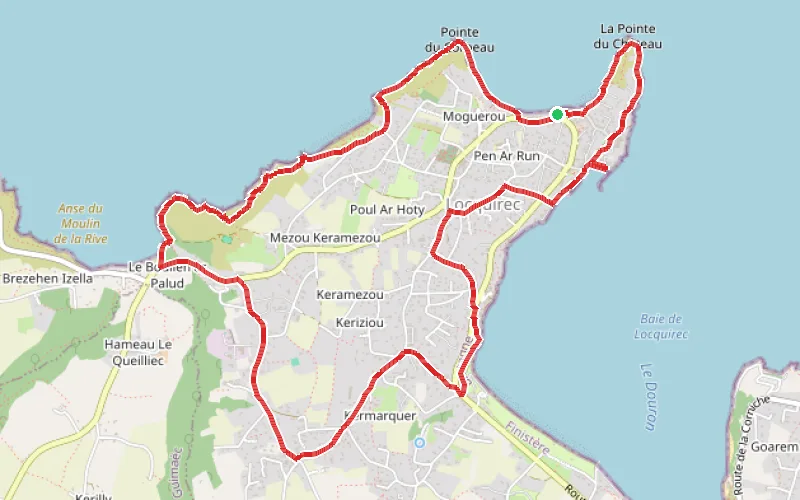 Tracé du parcours Locquirec et ses plages