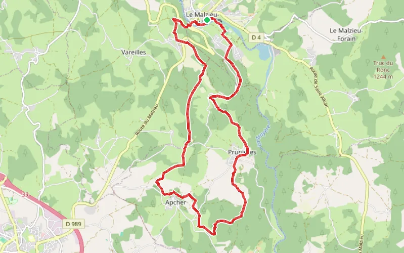 Tracé du parcours Autour du Péchadu