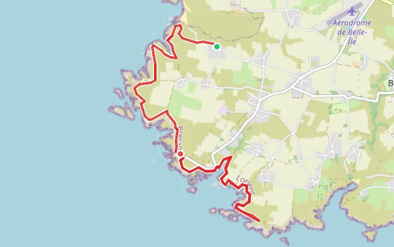Tracé du parcours Belle-ÎIe en Mer : Donnant - Pointe du Talut
