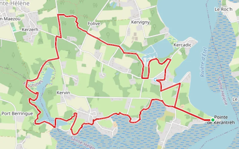 Tracé du parcours Boucle au départ de la Pointe de la Vieille Chapelle