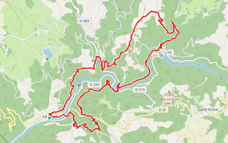 Tracé du parcours Le grand tour des Raspes du Tarn
