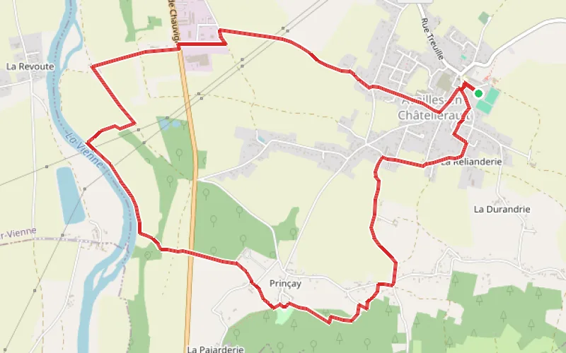 Tracé du parcours Balade vers la Vienne