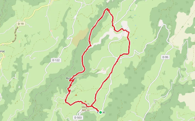 Tracé du parcours Le Bois des Hourciéres par Aurelle