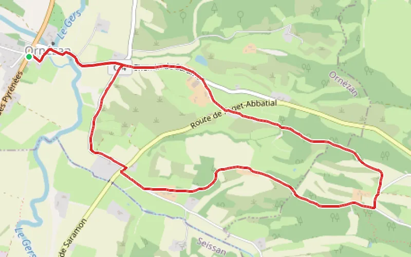 Tracé du parcours Le chemin des Taillis à Ornézan