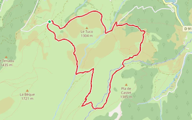 Tracé du parcours Dans les estives autour du Tuco