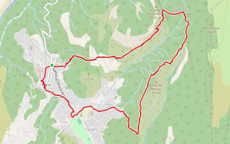 Tracé du parcours Col du Dragon et retour par Giennanova