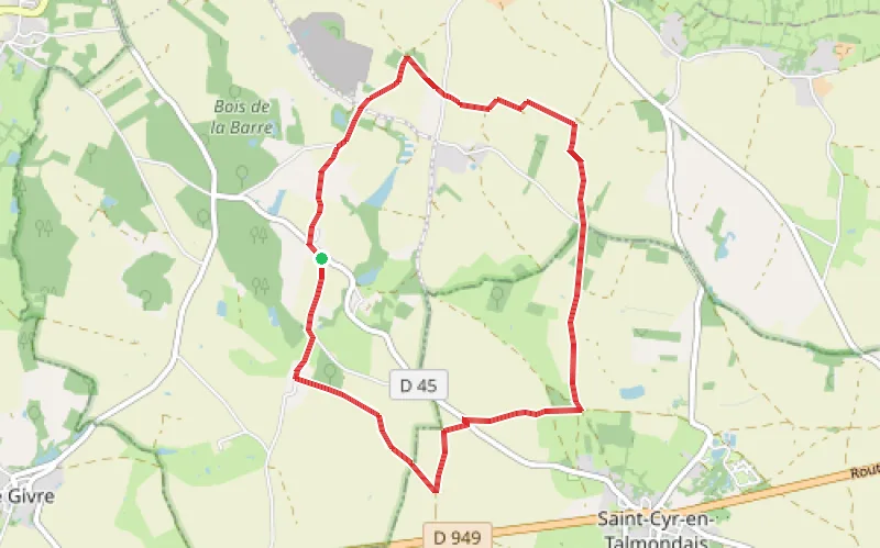 Tracé du parcours Découverte de Saint-Sornin