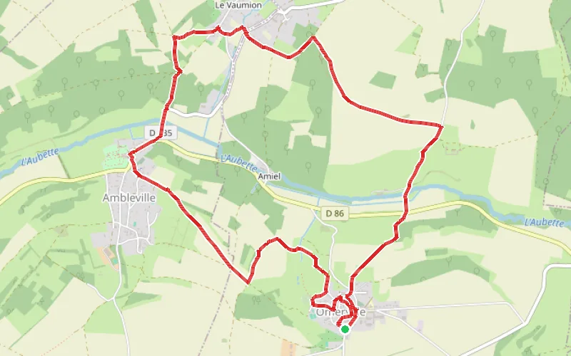 Tracé du parcours Autour d'Omerville