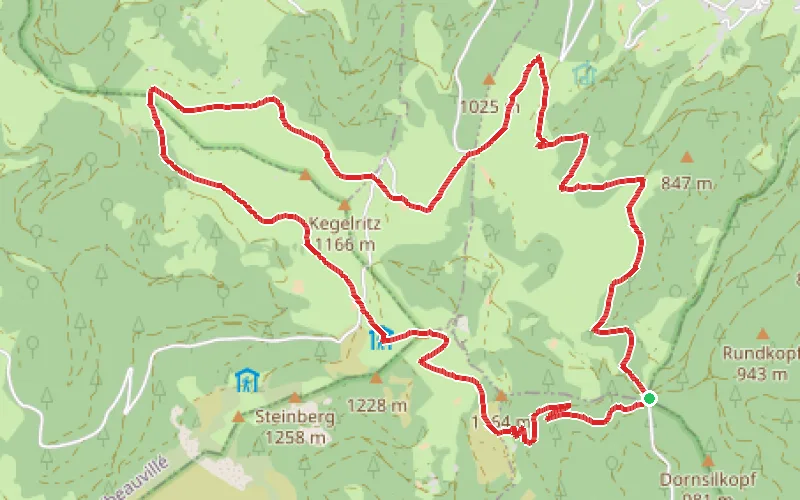 Tracé du parcours Le tour des chaumes du Petit Ballon
