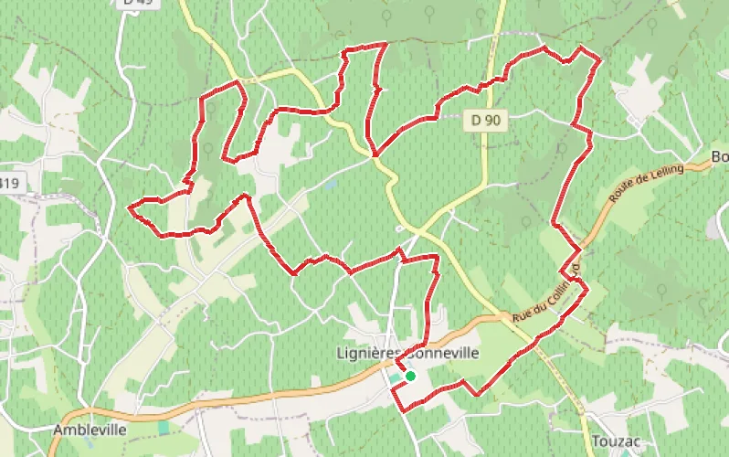 Tracé du parcours Circuit entre Lin et Vigne