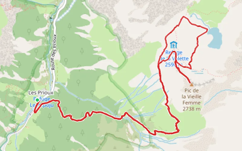 Tracé du parcours Lac de la Valette