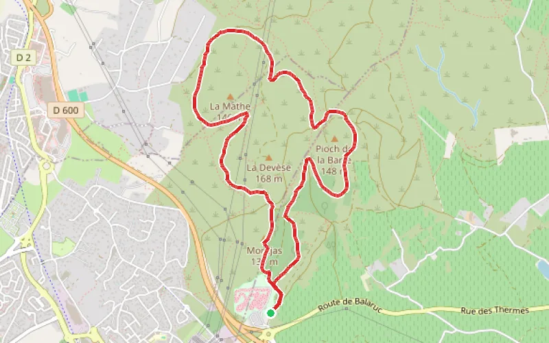 Tracé du parcours Les balcons de Thau - Circuit de la tête de Dumbo