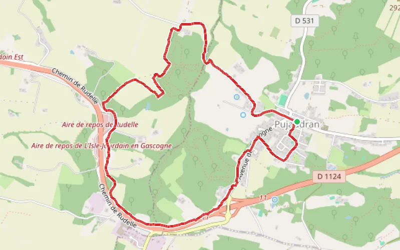 Tracé du parcours Chemin du Fusté