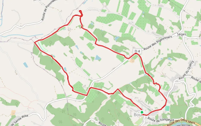 Tracé du parcours Circuit de la Chapelle d'Ax à Boudou