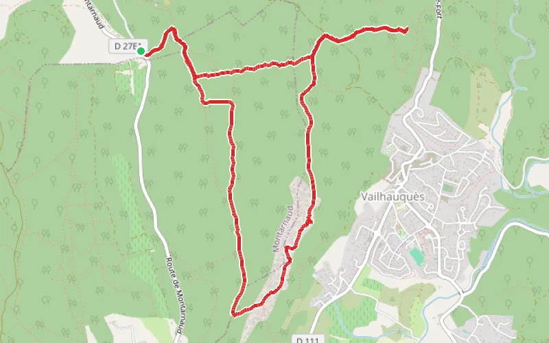 Tracé du parcours Les Dolmens de Vailhauquès