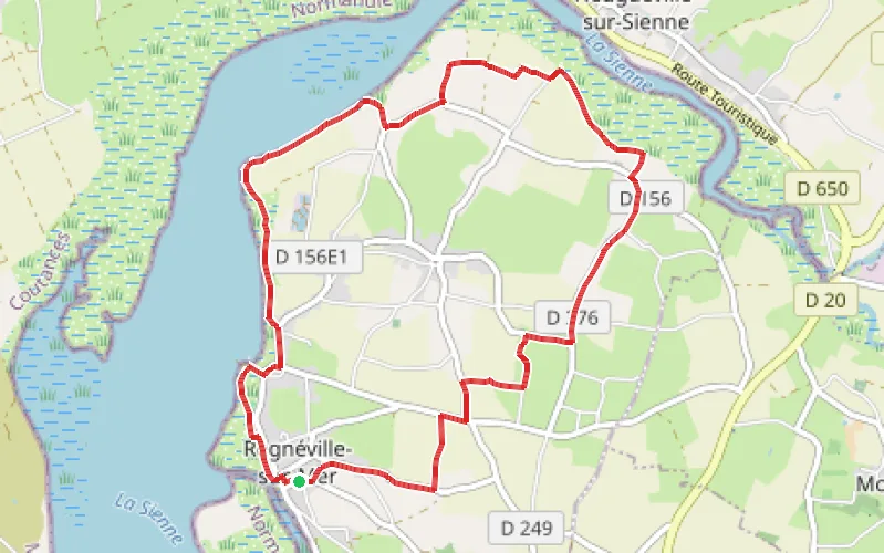 Tracé du parcours Les Herbus de la Sienne et le Havre de Regnéville